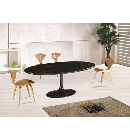 Fine Mod Imports Flower Marble Table Oval 78"