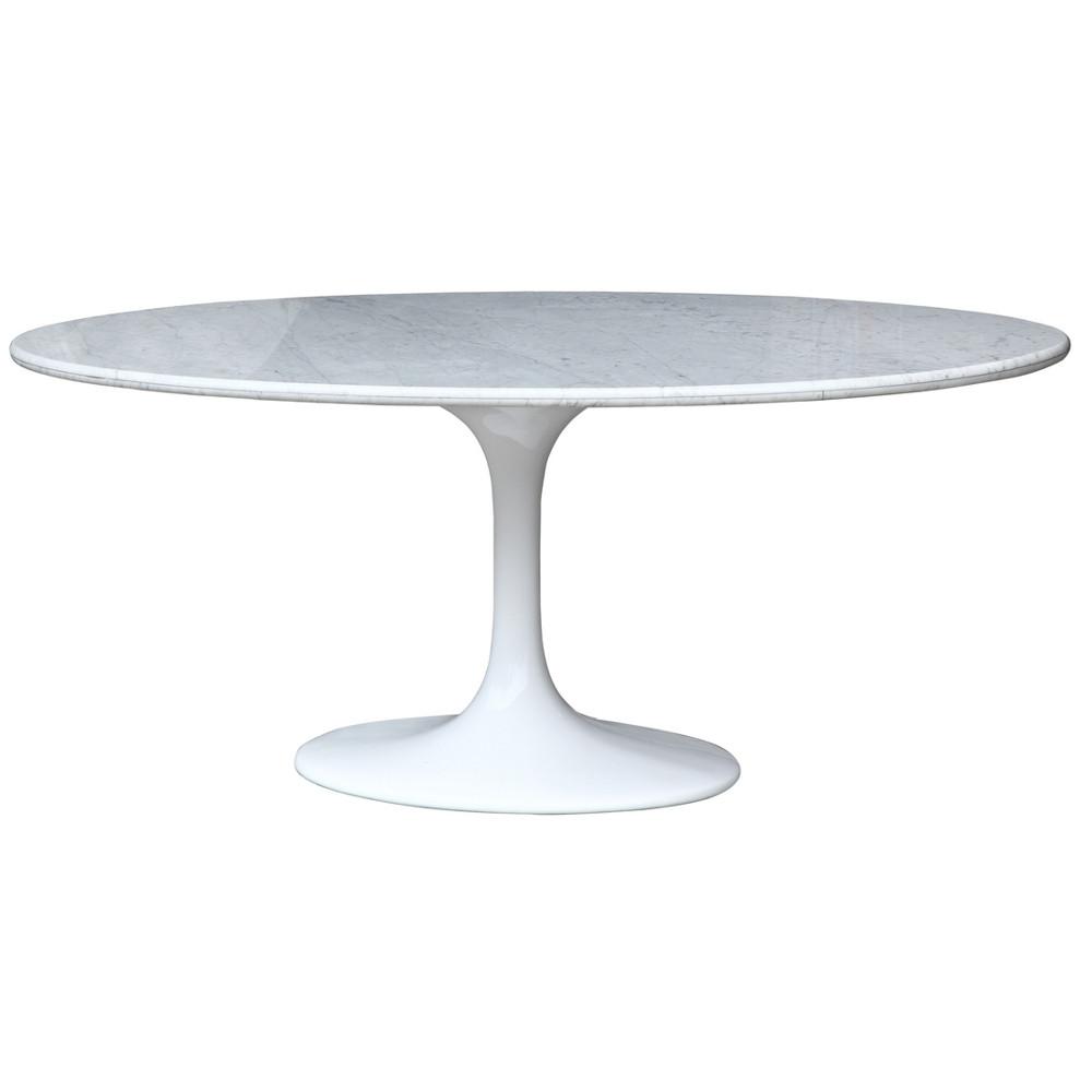 Fine Mod Imports Flower Marble Table Oval 78"
