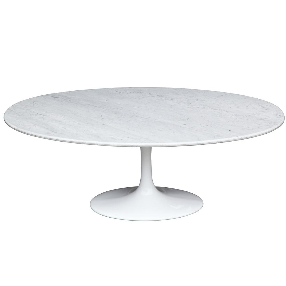 Fine Mod Imports Flower Marble Table Oval 78"