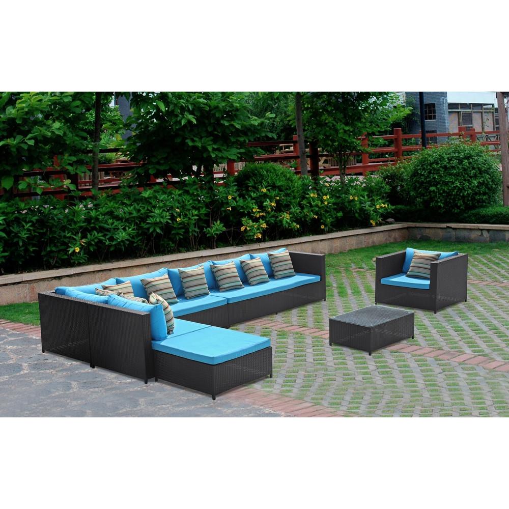 Fine Mod Imports Garden 7-Piece Outdoor Rattan