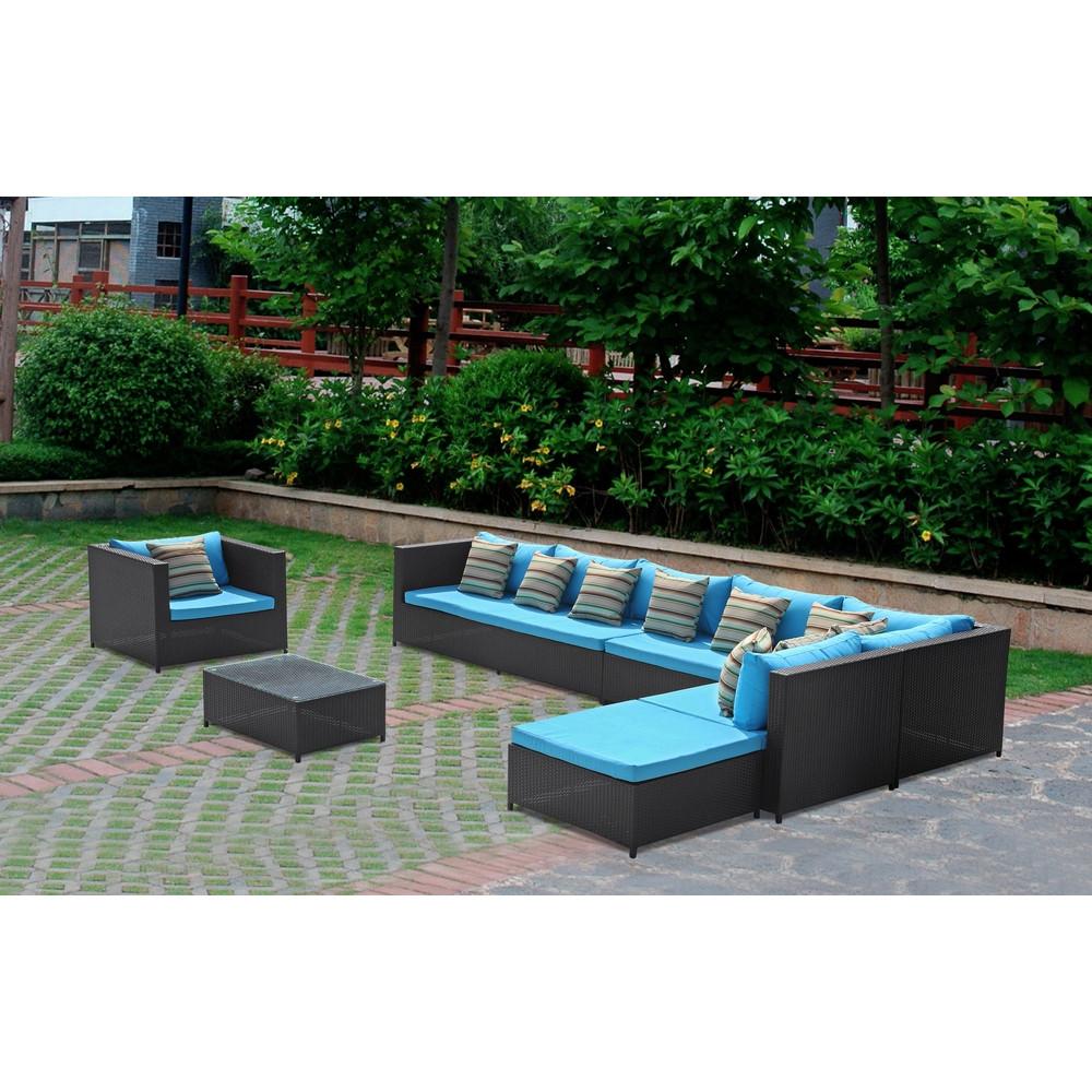 Fine Mod Imports Garden 7-Piece Outdoor Rattan