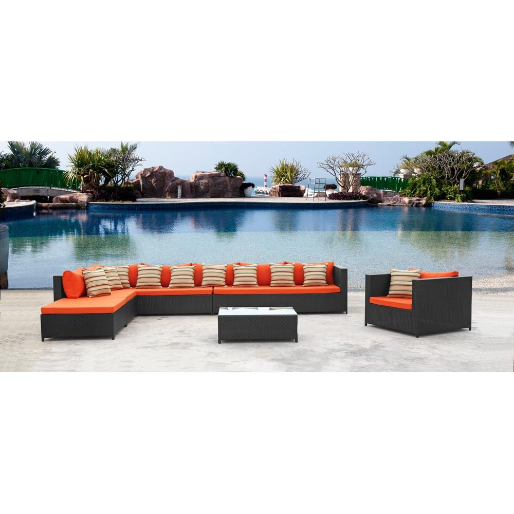 Fine Mod Imports Garden 7-Piece Outdoor Rattan