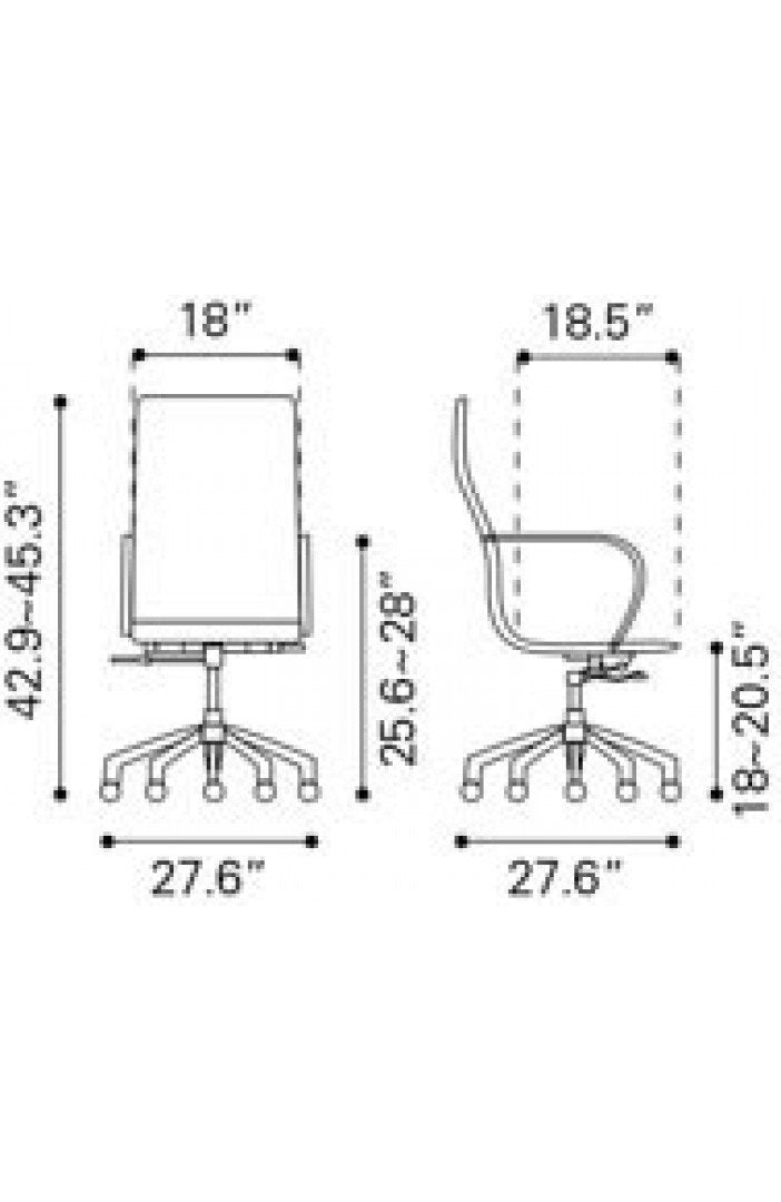 Zuo Glider Hi Back Office Chair