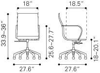 Zuo Glider Low Back Office Chair