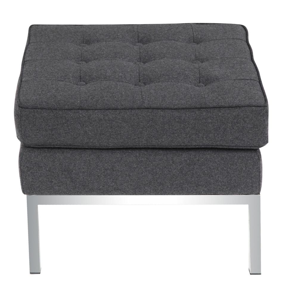 Fine Mod Imports Button Ottoman in Wool