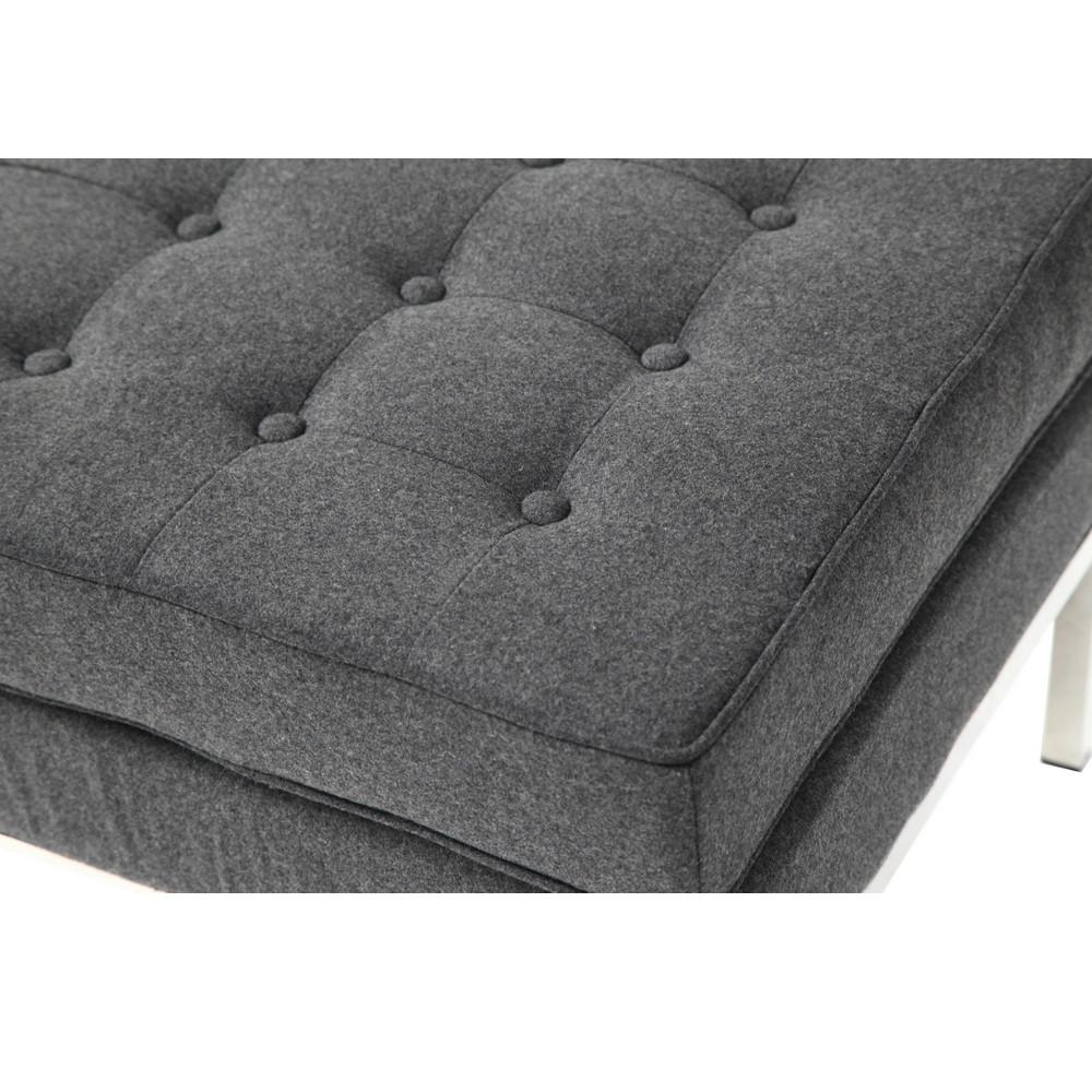 Fine Mod Imports Button Ottoman in Wool