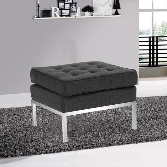 Fine Mod Imports Button Ottoman in Wool