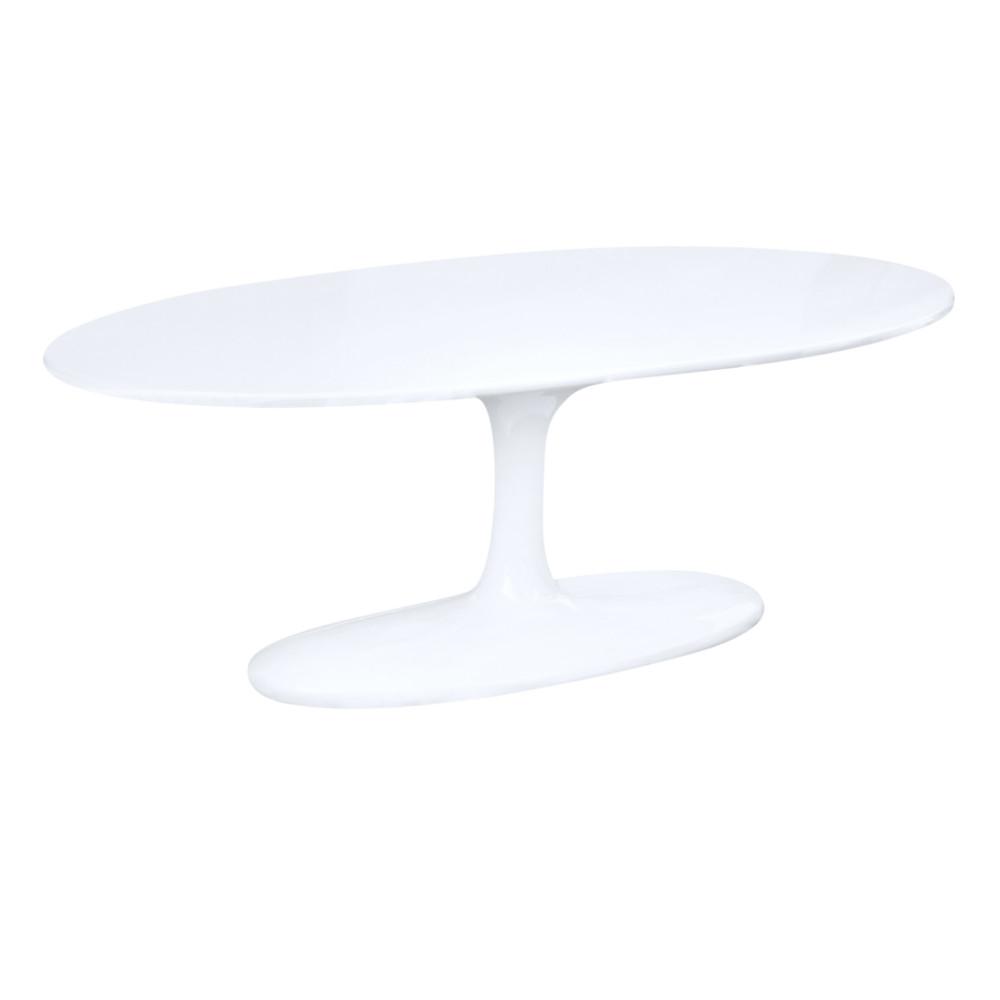 Fine Mod Imports Flower Coffee Table Oval Fiberglass