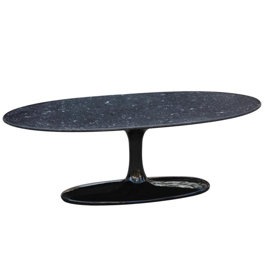 Fine Mod Imports Flower Coffee Table Oval Marble Top