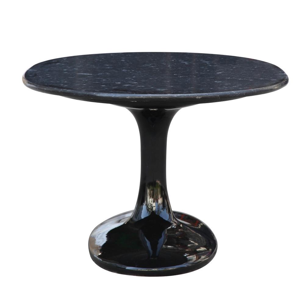 Fine Mod Imports Flower Coffee Table Oval Marble Top