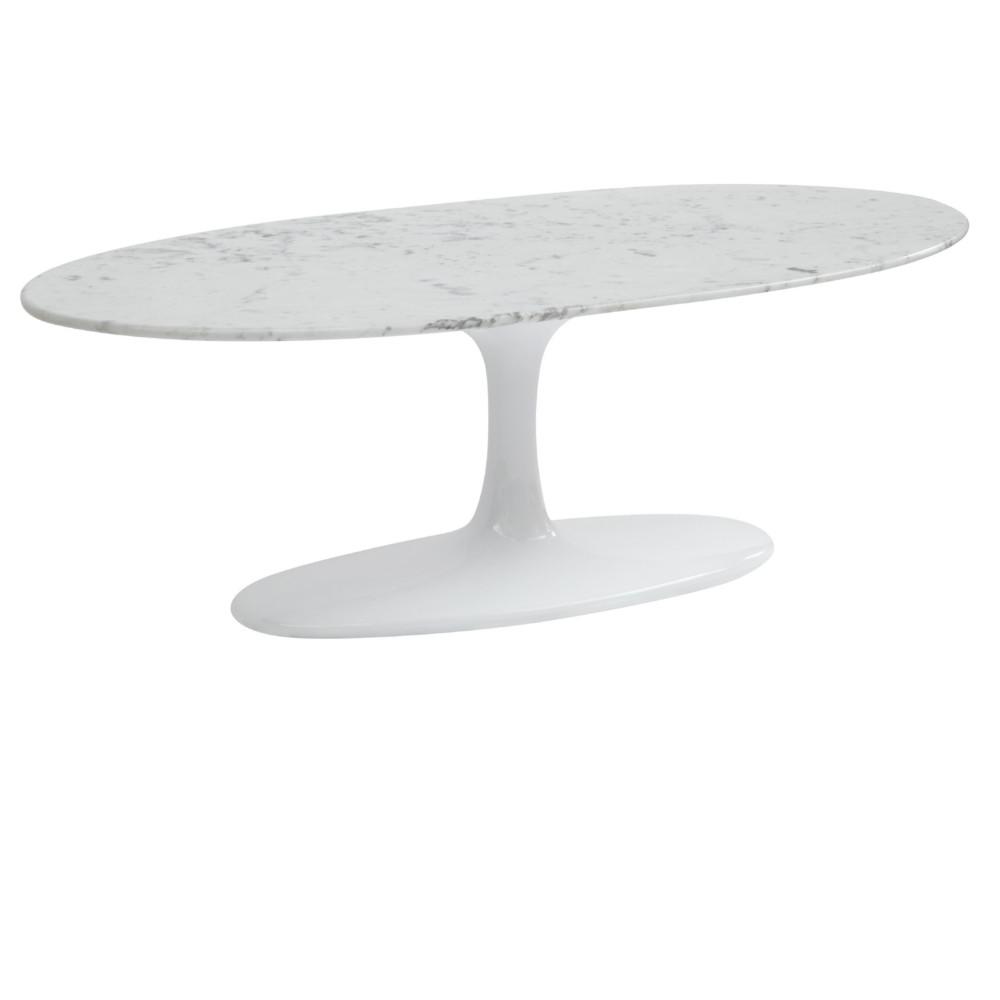 Fine Mod Imports Flower Coffee Table Oval Marble Top