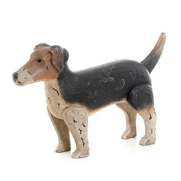 Antique Painted Finish Jack Russell Dog by GO Home