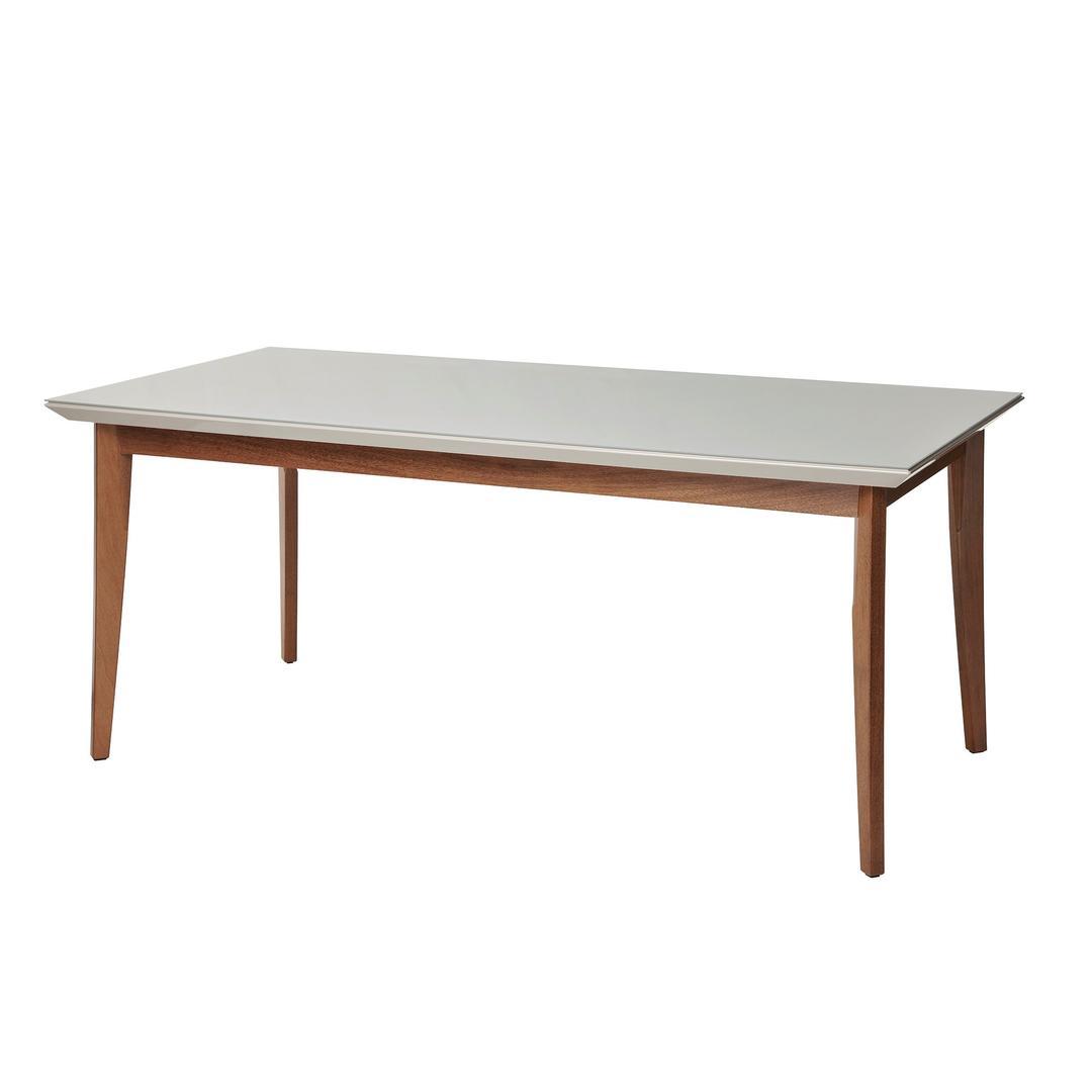 Manhattan Comfort Lillian 70.86" Modern Glass Top Dining Table