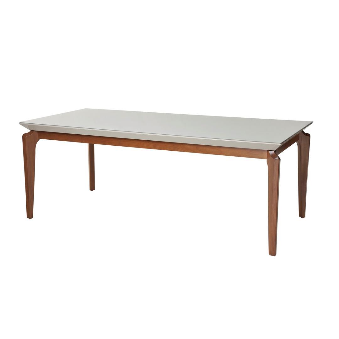 Manhattan Comfort Payson 72.04" Modern Rectangular Dining Table with Glass Top
