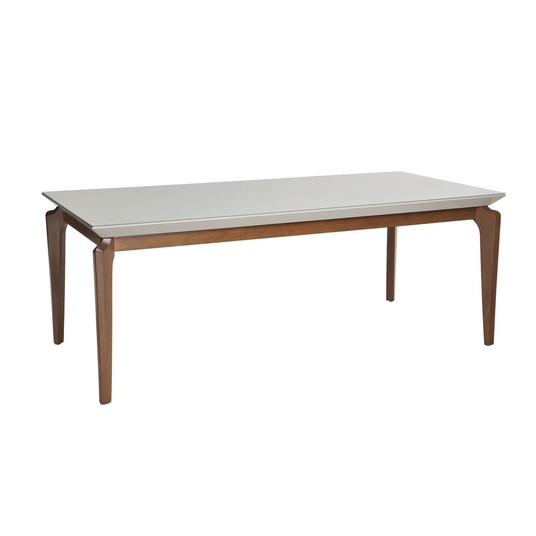 Manhattan Comfort Payson 82.67" Modern Rectangular Dining Table with Glass Top