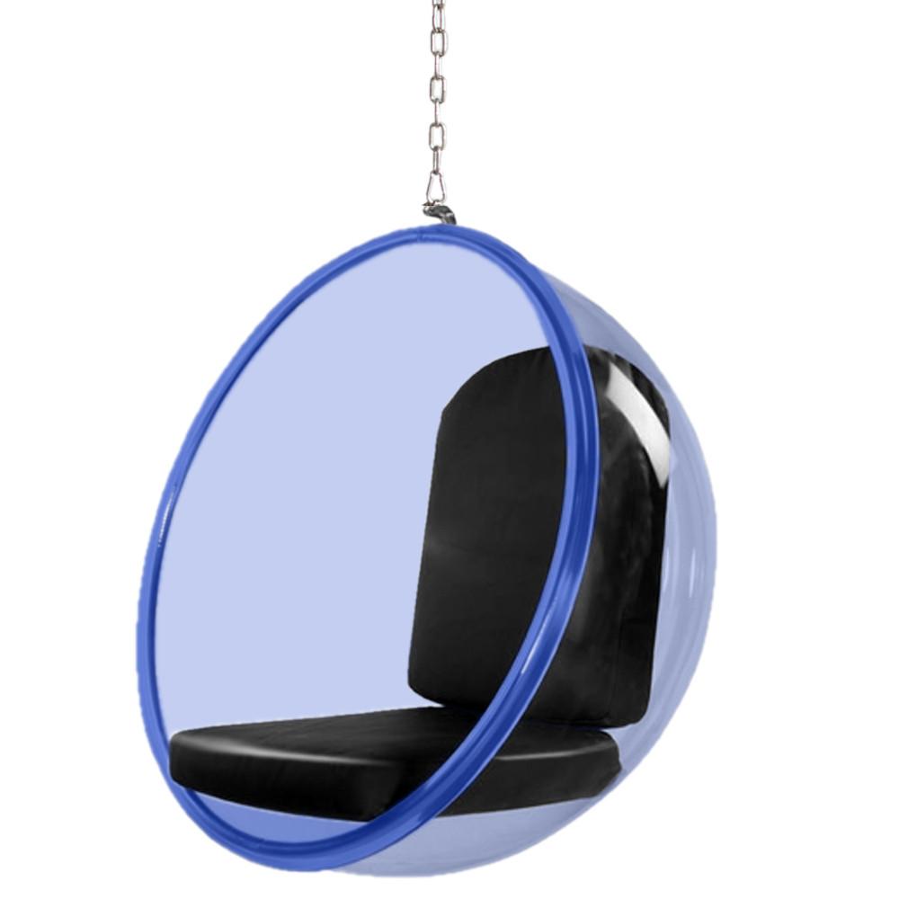 Fine Mod Imports Bubble Hanging Chair Blue Acrylic