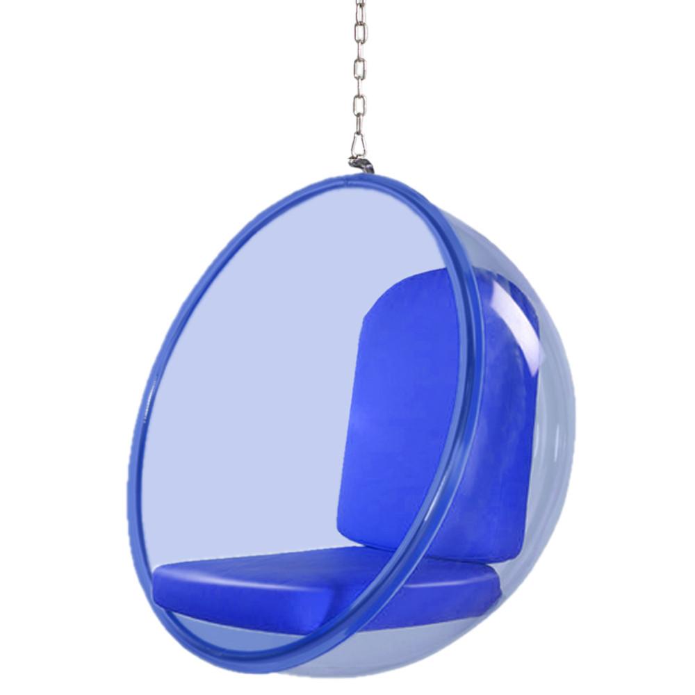 Fine Mod Imports Bubble Hanging Chair Blue Acrylic