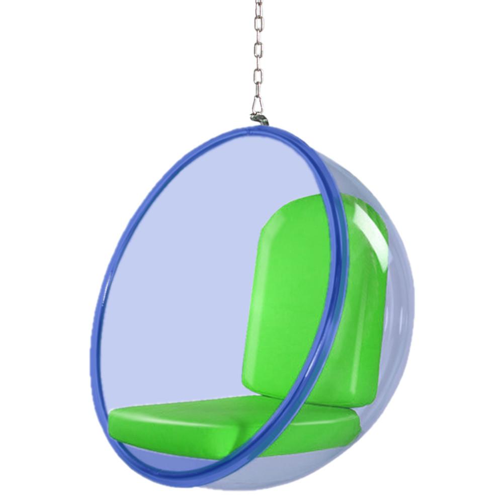 Fine Mod Imports Bubble Hanging Chair Blue Acrylic