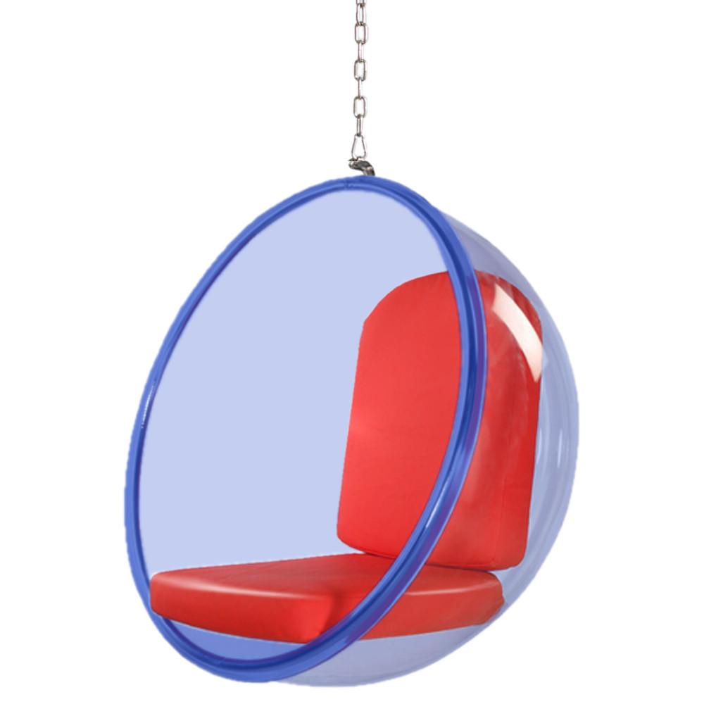 Fine Mod Imports Bubble Hanging Chair Blue Acrylic