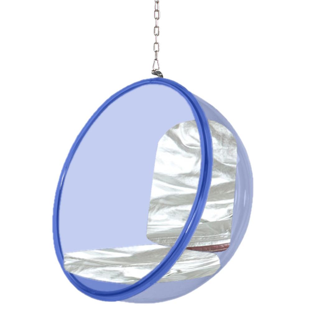 Fine Mod Imports Bubble Hanging Chair Blue Acrylic