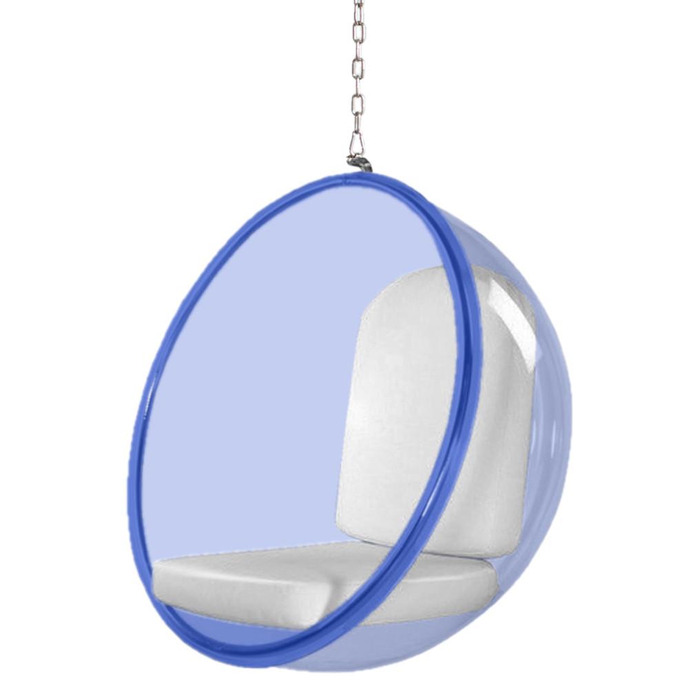 Fine Mod Imports Bubble Hanging Chair Blue Acrylic