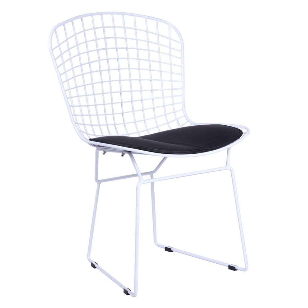 Fine Mod Imports White Wire Side Chair