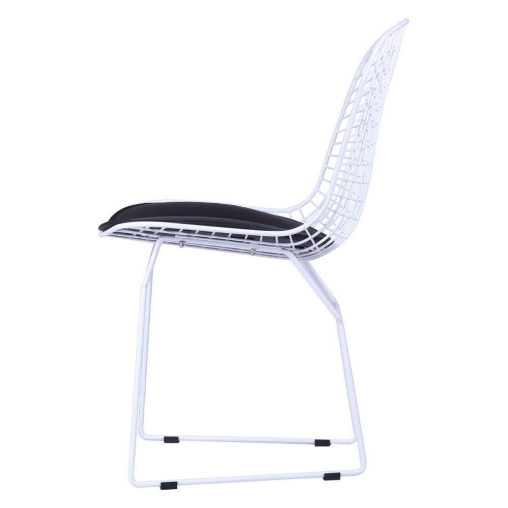 Fine Mod Imports White Wire Side Chair