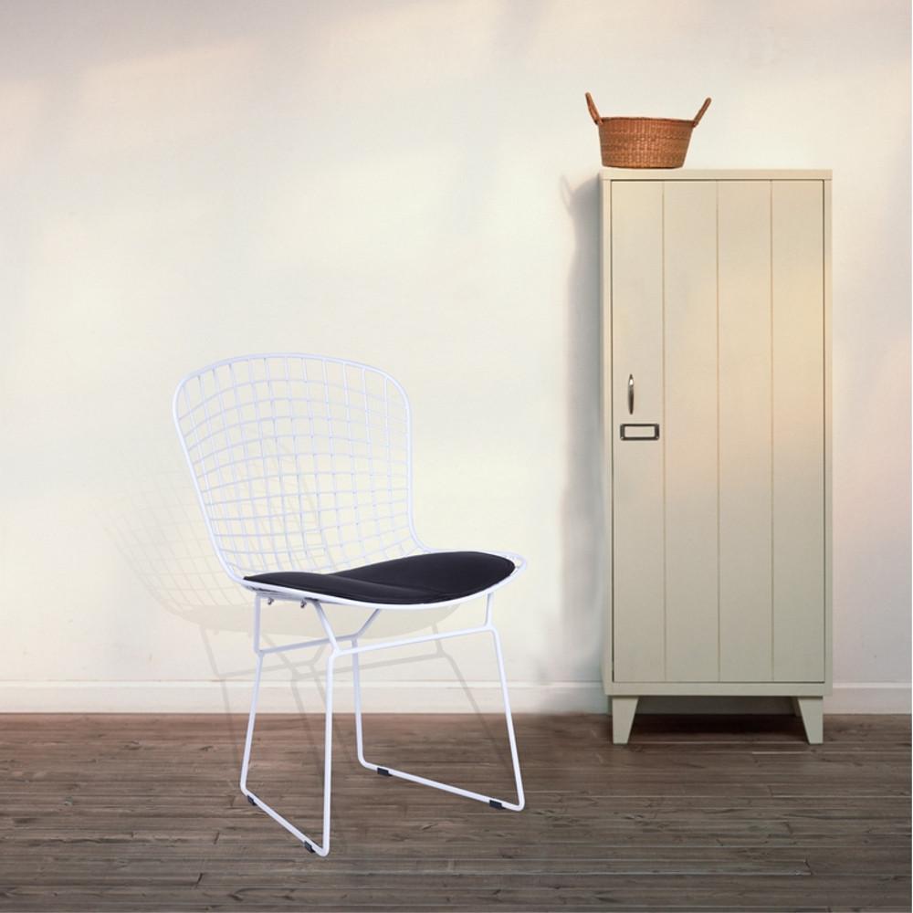 Fine Mod Imports White Wire Side Chair