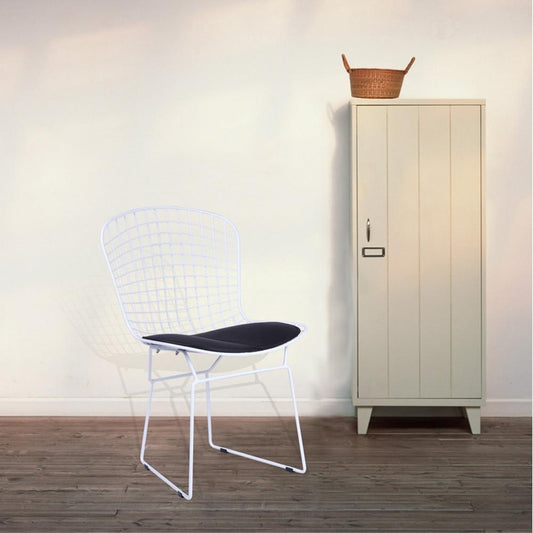 Fine Mod Imports White Wire Side Chair