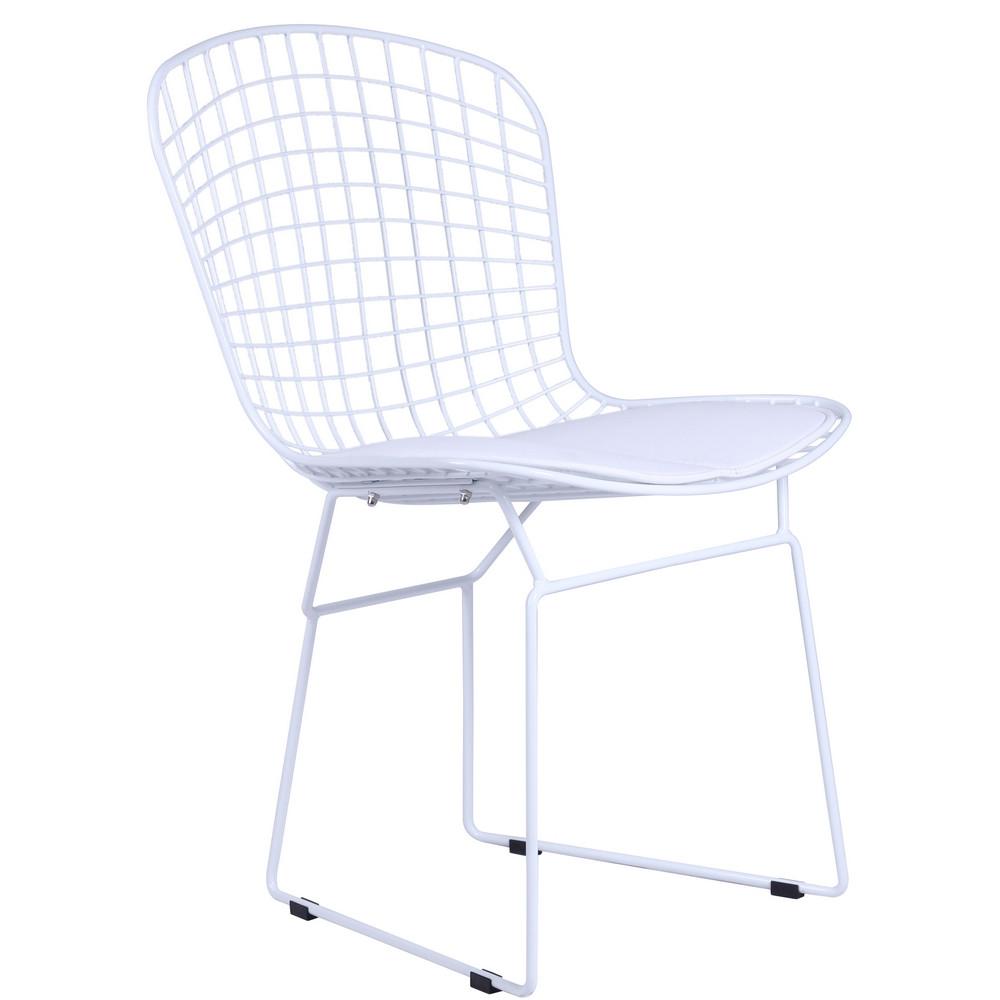 Fine Mod Imports White Wire Side Chair