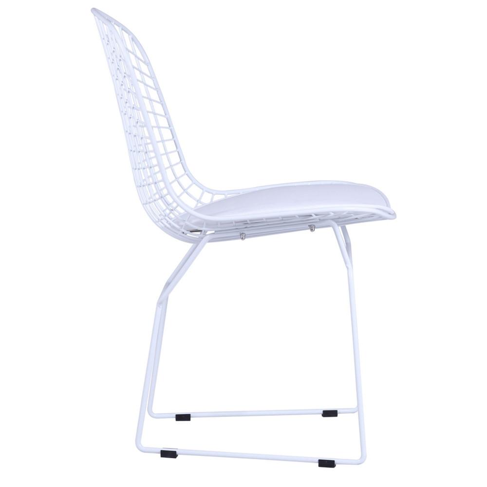 Fine Mod Imports White Wire Side Chair
