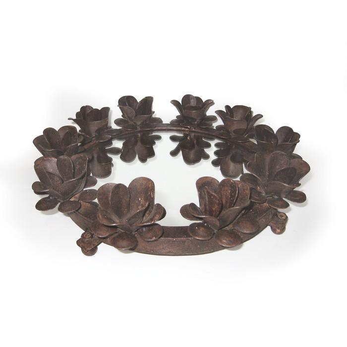 Round Iron Serving Tray With Candleholders by GO Home