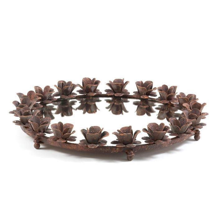 Iron Rose Round Mirrored Tray by GO Home