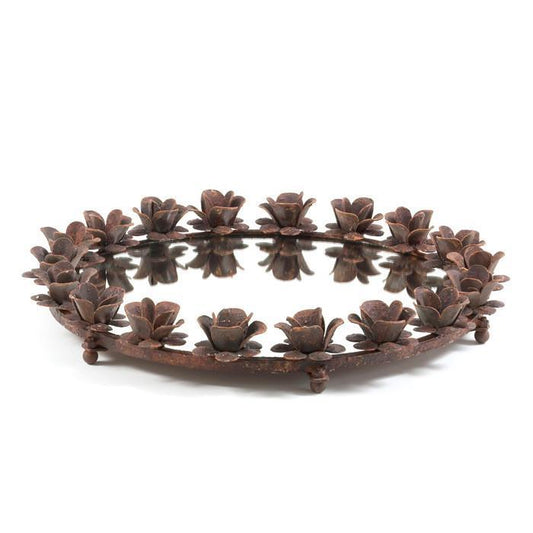 Iron Rose Round Mirrored Tray by GO Home