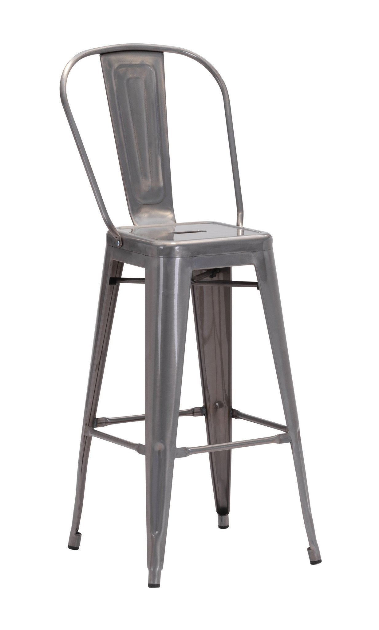 Zuo Elio Bar Chair - Set Of 2 - Gunmetal Bar Stools, Zuo, - Modish Store