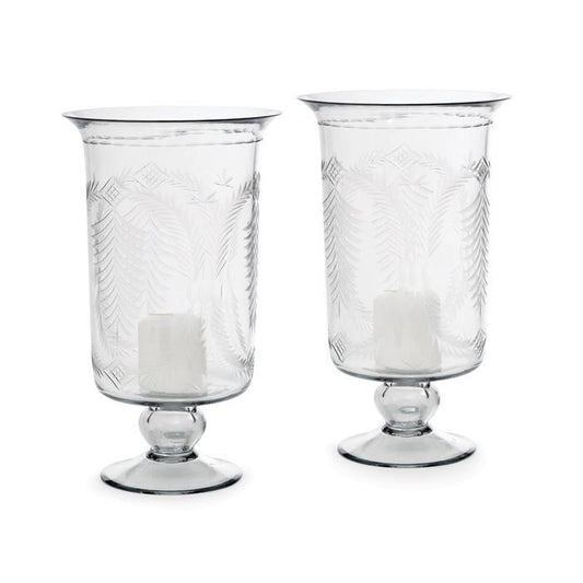 Pair Of Tall Etched Hurricanes by GO Home