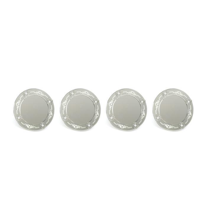 Set Of Four Etched Mirrored Charges by GO Home
