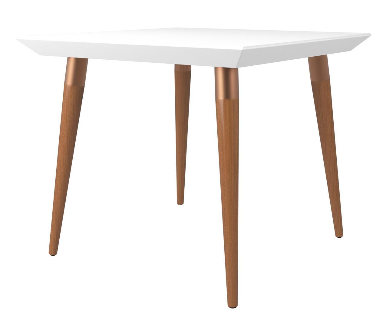 Manhattan Comfort Utopia 35.43" Modern Beveled Square Dining Table with Glass Top