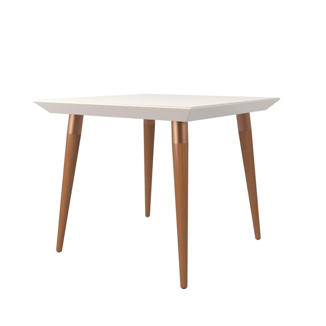 Manhattan Comfort Utopia 35.43" Modern Beveled Square Dining Table with Glass Top