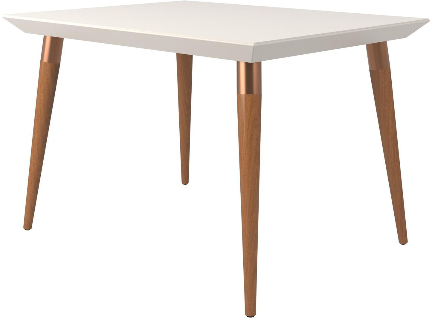 Manhattan Comfort Utopia 47.24" Modern Beveled Rectangular Dining Table with Glass Top