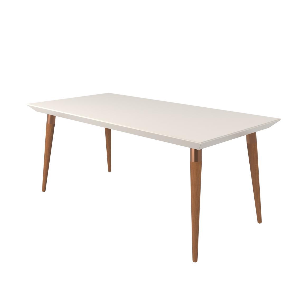 Manhattan Comfort Utopia 70.86" Modern Beveled Rectangular Dining Table with Glass Top