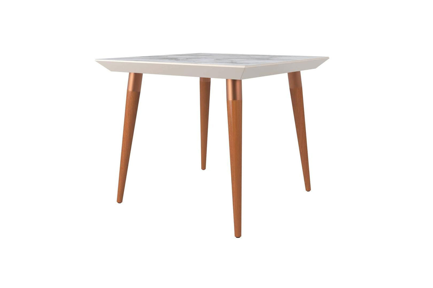 Manhattan Comfort Utopia 35.43" Modern Beveled Square Dining Table with Glass Top