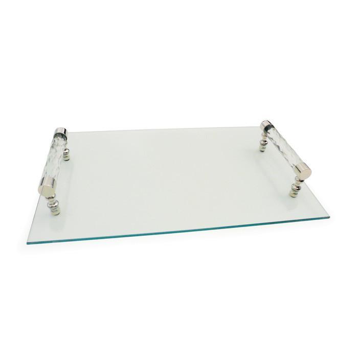 Diamond Cut Glass Handle Tray by GO Home
