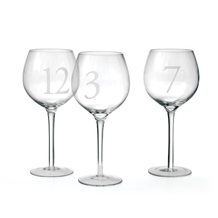 Set Of Twelve Numerology Wine Glasses by GO Home
