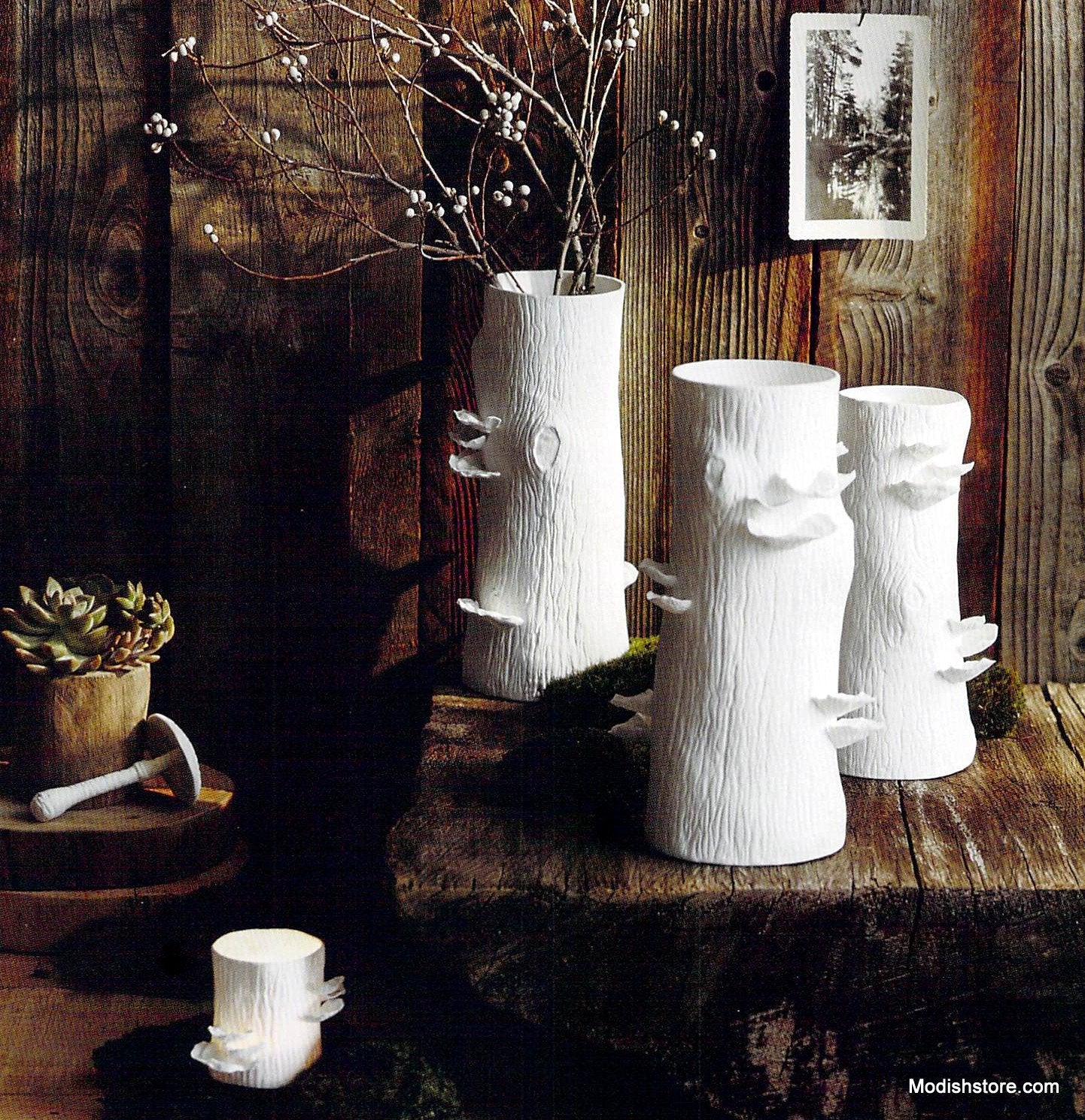 Roost Porcelain Log Votive Holder - Set Of 6