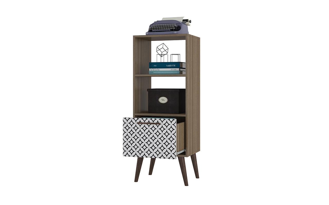 Manhattan Comfort Sami 2.0 Double Bookcase with 1- Drawer