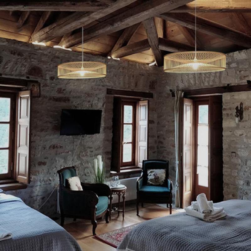 Bamboo Shade Pendant Light Fixture Rustic Asian Hanging Ceiling Lamp