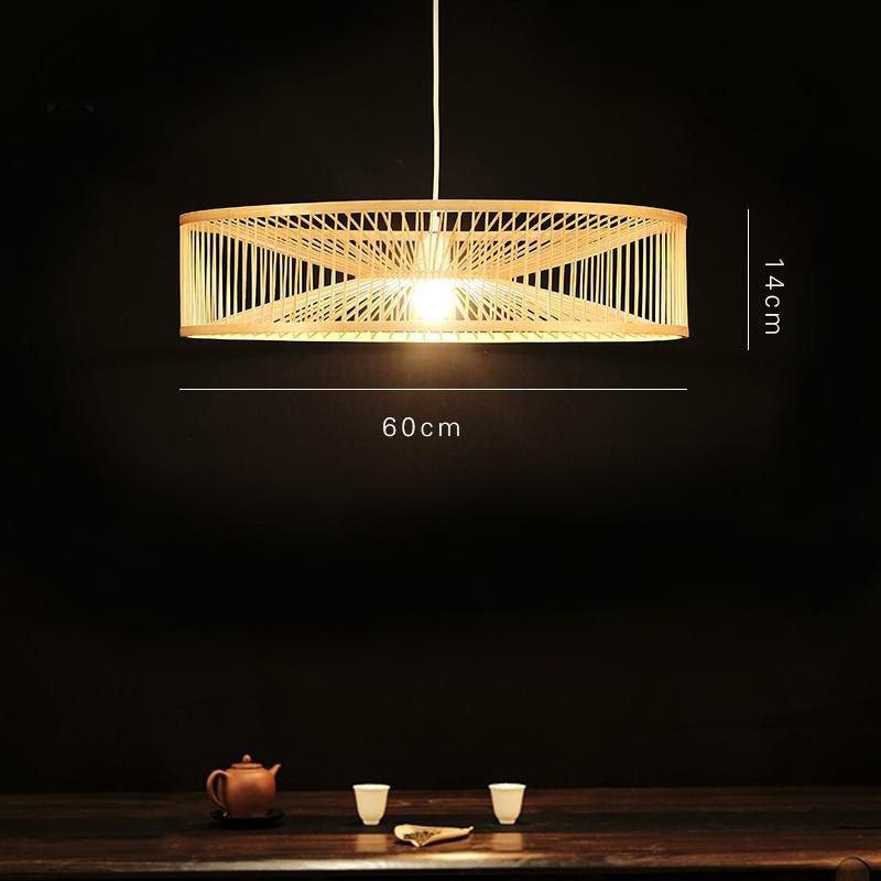 Bamboo Shade Pendant Light Fixture Rustic Asian Hanging Ceiling Lamp