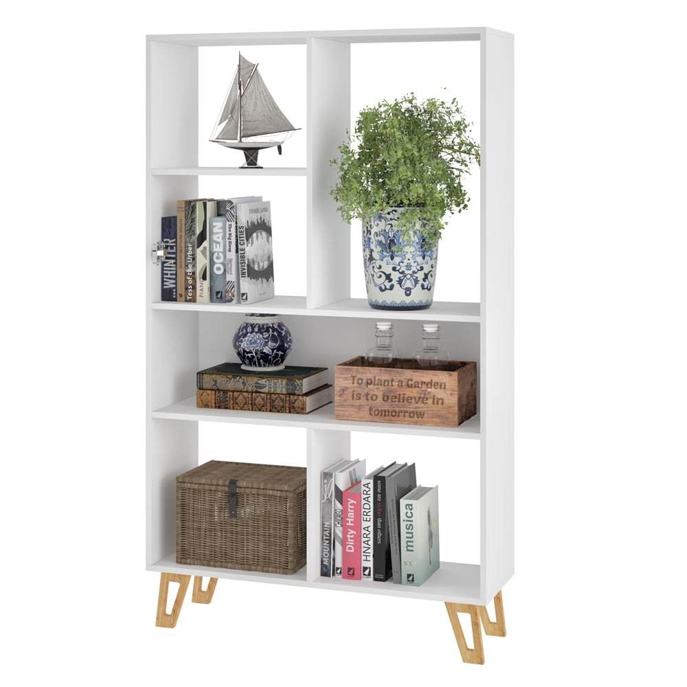 Manhattan Comfort Doris 6-Shelf Mid Century Bookcase