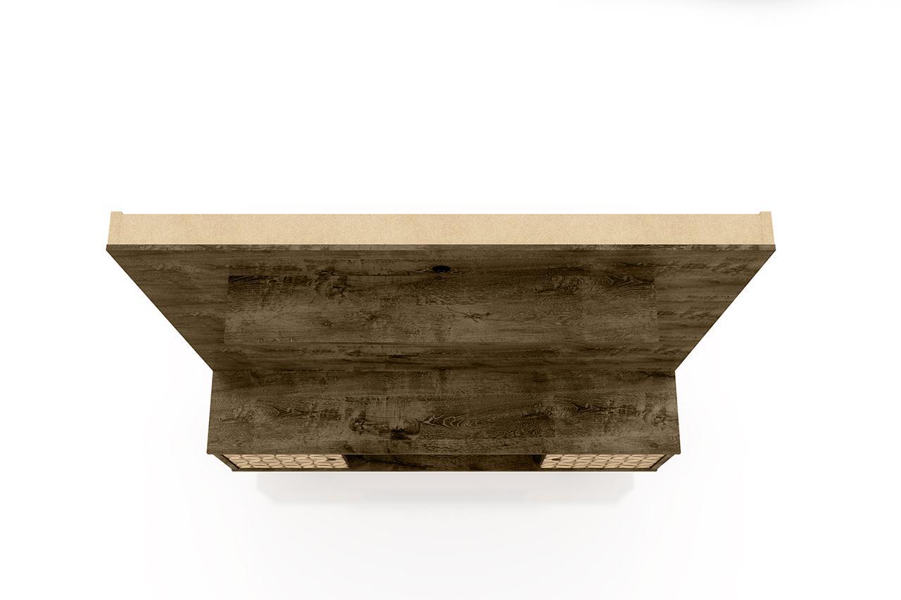 Manhattan Comfort Liberty 63" Freestanding Entertainment Center with Overhead shelf